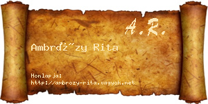 Ambrózy Rita névjegykártya