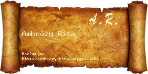 Ambrózy Rita névjegykártya