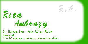 rita ambrozy business card